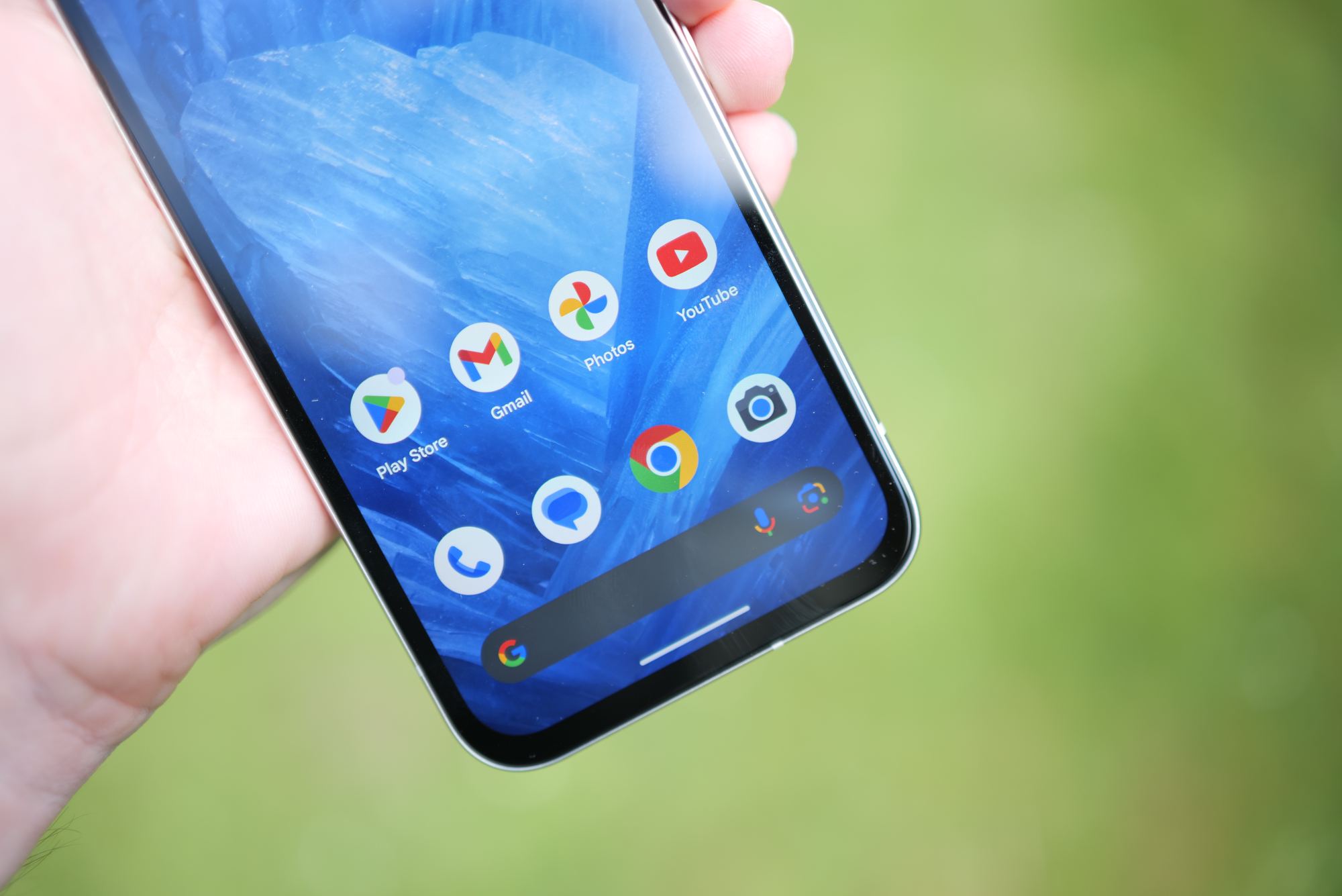 Google Pixel 8a review image showing phone in hand