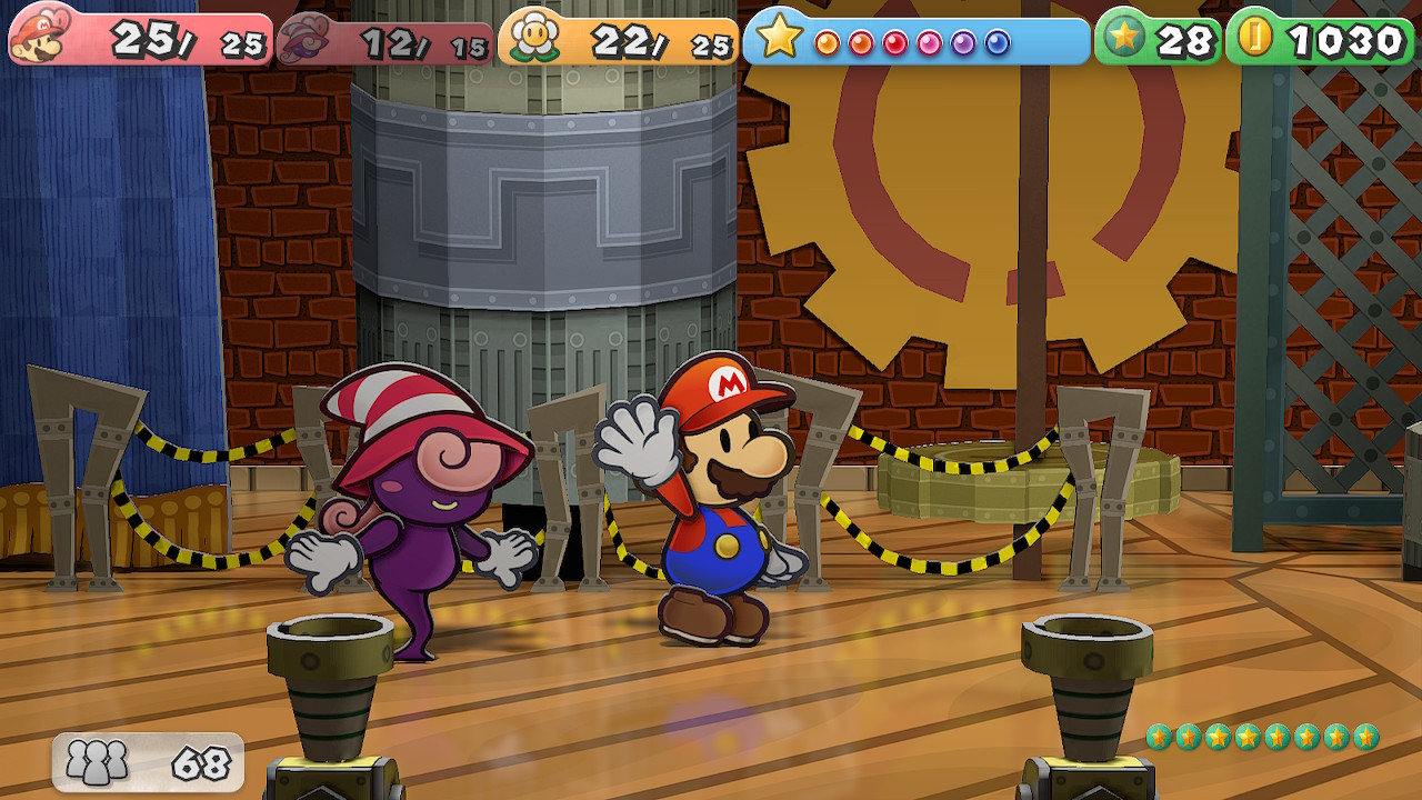 Paper Mario 1000yr Door turn based combat